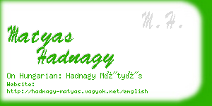 matyas hadnagy business card